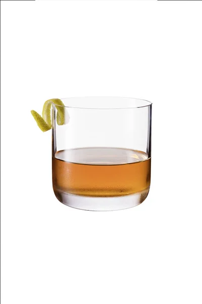 Refrescante Whiskey Sazerac Cocktail White Com Caminho Recorte — Fotografia de Stock