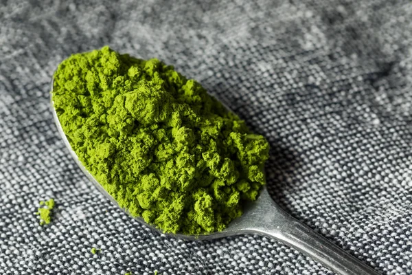 Organik Yeşil Çay Matcha Tozu Bir Kase — Stok fotoğraf