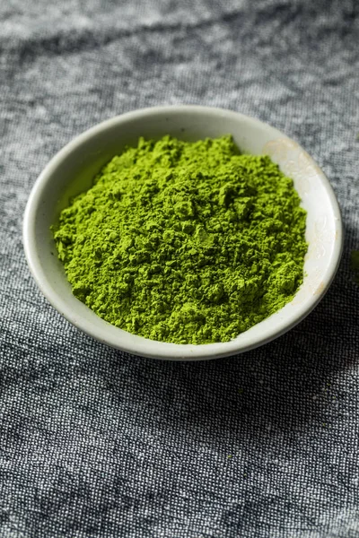 Polvo Verde Orgánico Matcha Del Tazón — Foto de Stock