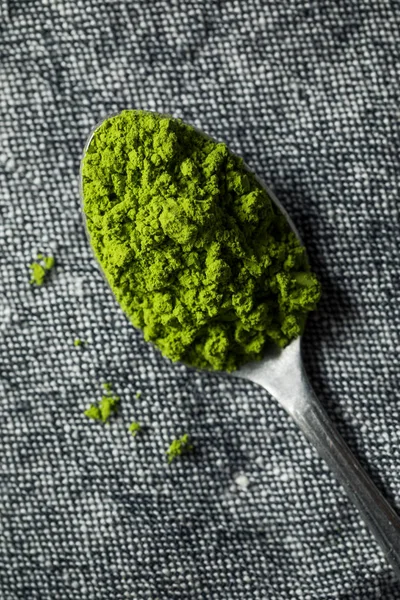 Polvo Verde Orgánico Matcha Del Tazón — Foto de Stock