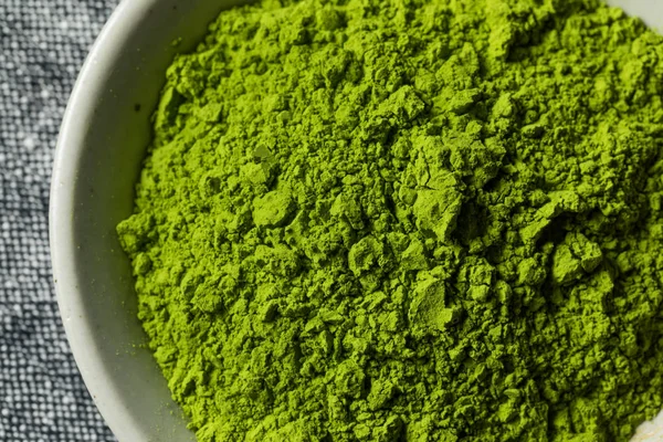 Organik Yeşil Çay Matcha Tozu Bir Kase — Stok fotoğraf