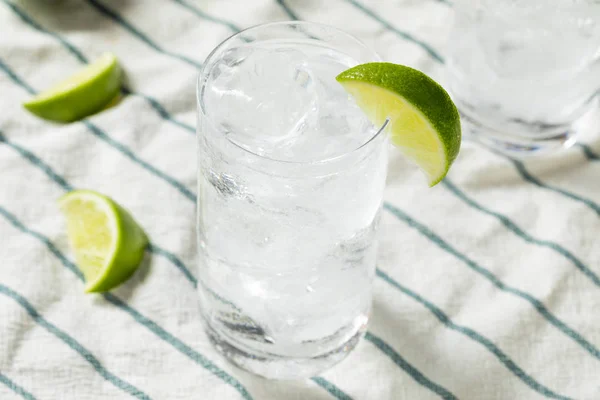 Tequila Alcohólica Agua Soda Con Cal — Foto de Stock