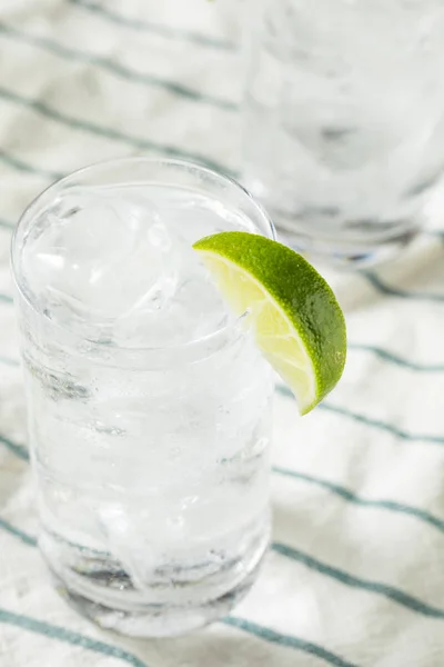 Tequila Alcohólica Agua Soda Con Cal — Foto de Stock