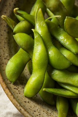 Yemeye hazır çiğ yeşil organik Edamame soya fasulye