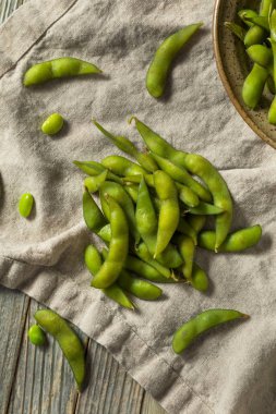 Yemeye hazır çiğ yeşil organik Edamame soya fasulye
