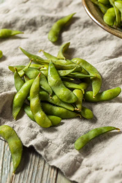 Grön Ekologisk Edamame Soja Bönor Redo Att Äta — Stockfoto