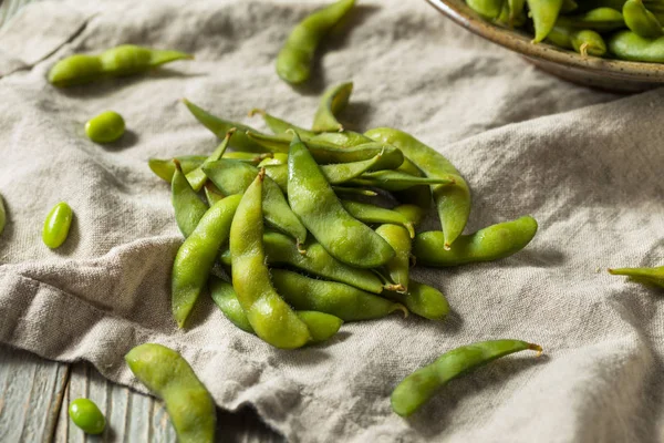 Grön Ekologisk Edamame Soja Bönor Redo Att Äta — Stockfoto