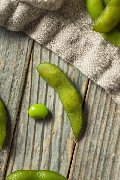 Haricots Soja Edamame Biologiques Verts Crus Prêts Manger — Photo