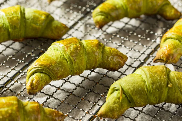 Croissants Matcha Thé Vert Maison Prêts Manger — Photo