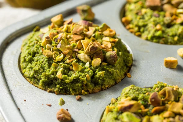 Σπιτικό Πράσινο Φιστίκι Matcha Muffins Έτοιμα Φάνε — Φωτογραφία Αρχείου