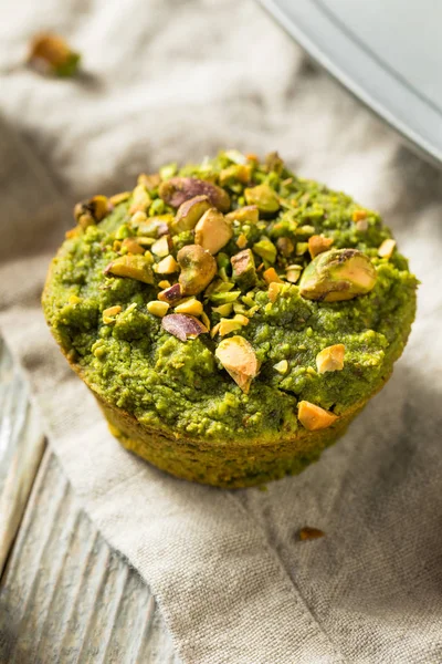 Hausgemachte Grüne Matcha Pistazien Muffins Fertig Zum Essen — Stockfoto