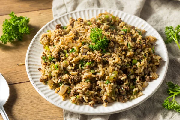 Cooked Cajun Dirty Rice — Stock Photo, Image