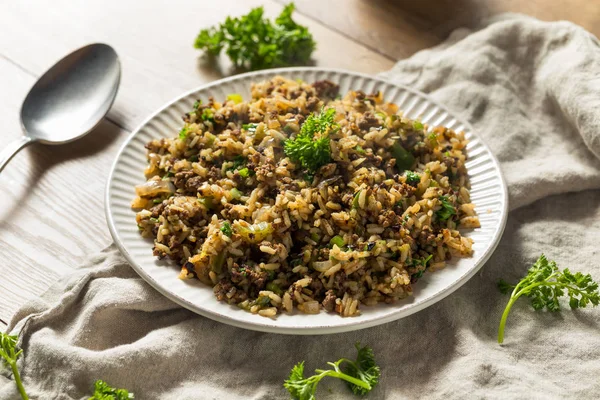 Arroz Sujo Cajun Cozido — Fotografia de Stock