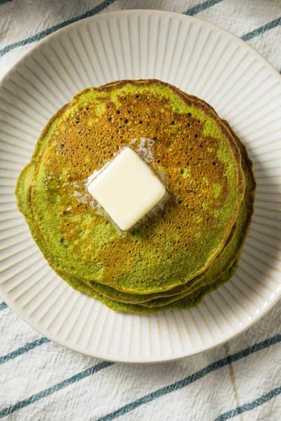 Hemmagjord Matcha grönt te pannkakor — Stockfoto