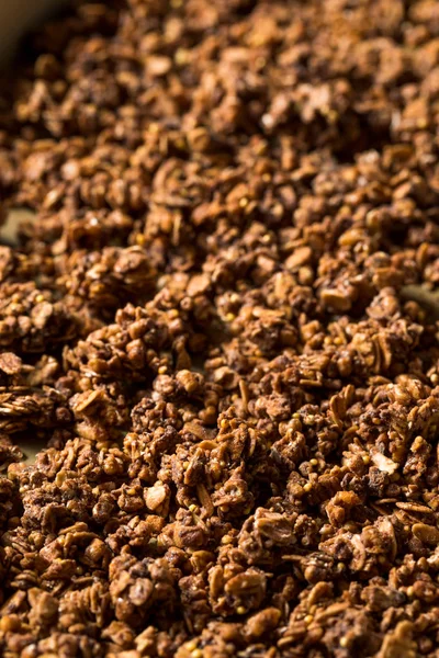 Granola de chocolate casera en un tazón — Foto de Stock