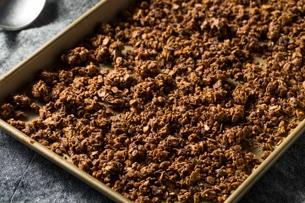 Granola de chocolate casera en un tazón — Foto de Stock