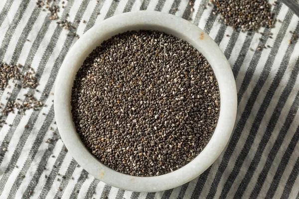 Raw Organic Black Chia Seeds — Stock Photo, Image