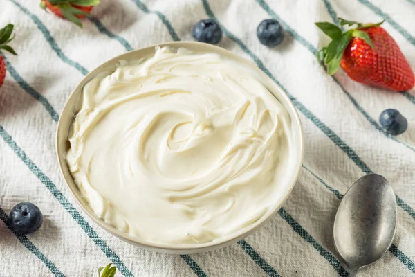 Creamy Homemade Mascarpone Cheese — Stock Photo, Image