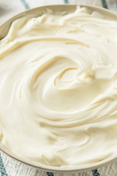 Creamy Homemade Mascarpone Cheese — Stock Photo, Image