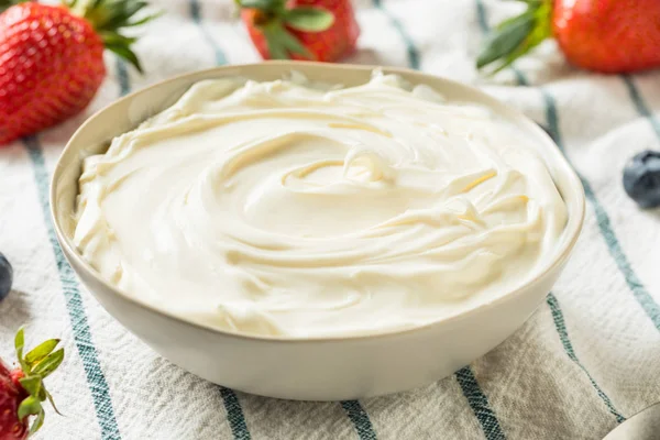 Creamy Homemade Mascarpone Cheese — Stock Photo, Image