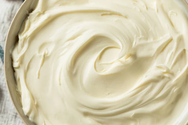 Creamy Homemade Mascarpone Cheese — Stock Photo, Image