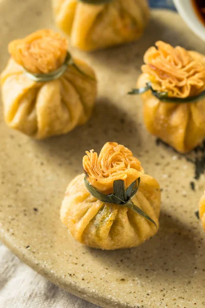 Hausgemachte frittierte Garnelen Handtaschenknödel — Stockfoto