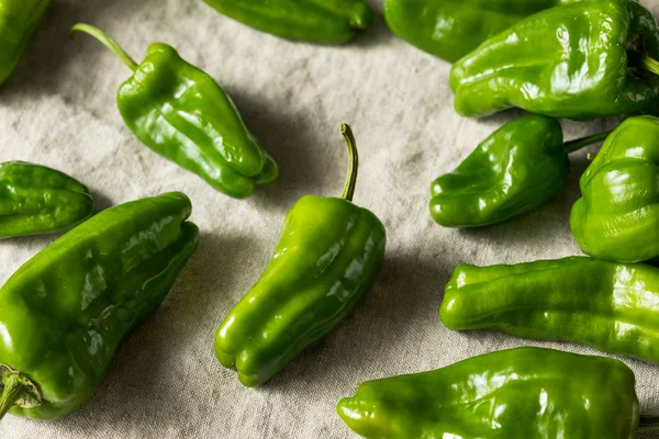 Peperoni zingari piccanti biologici verdi crudi — Foto Stock