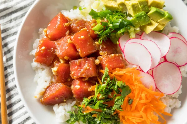 Homemade Ahi Tuna Poke Bowl — Stock Photo, Image