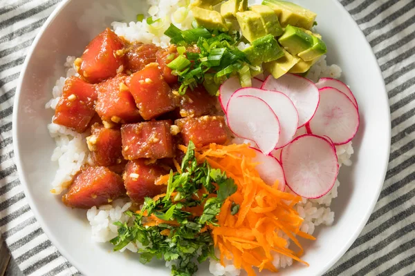 Homemade Ahi Tuna Poke Bowl — Stock Photo, Image