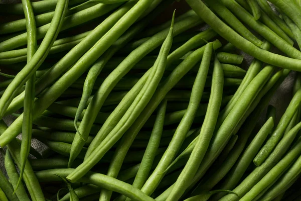 Fagioli a corda francesi biologici verdi crudi — Foto Stock