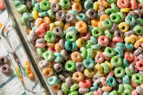 Marshmallow de cereais de frutas caseiro tratar — Fotografia de Stock