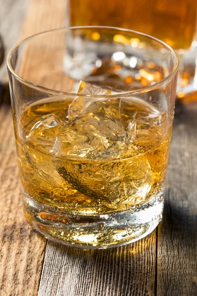 Amber Whiskey on the Rocks — Stock Photo, Image