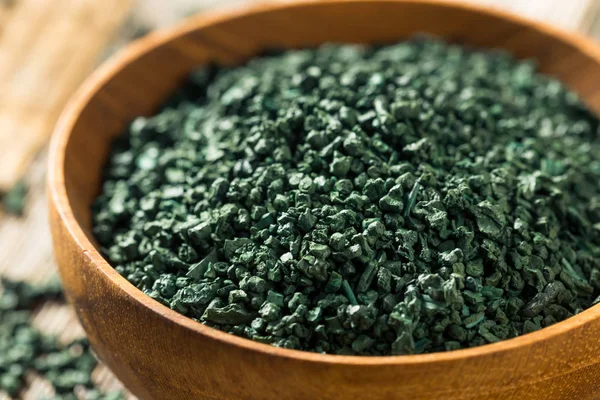 Espirulina de alga orgánica verde cruda — Foto de Stock