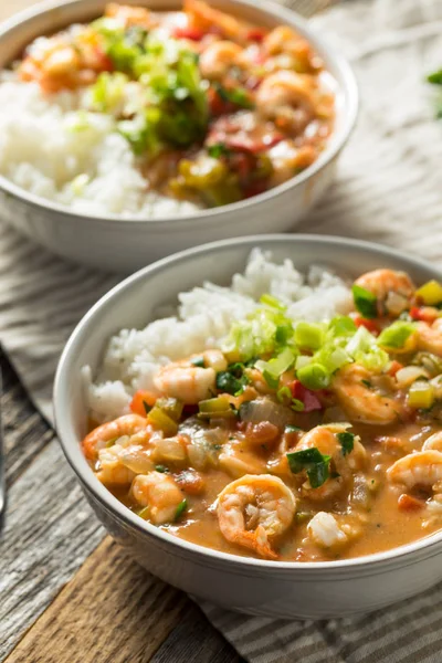 Spicy Homemade Cajun Shrimp Etouffee — Stok Foto