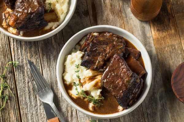 Carne de res estofada casera Costillas cortas — Foto de Stock