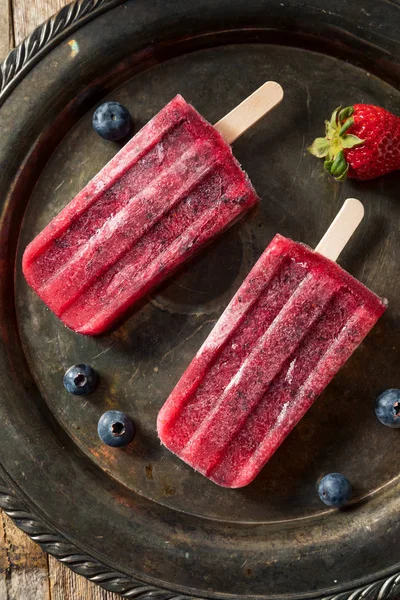 Ev yapımı Dondurulmuş Kombucha Berry Popsicles — Stok fotoğraf