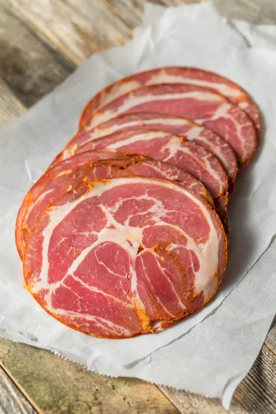 Organické italské capocollo Deli maso — Stock fotografie