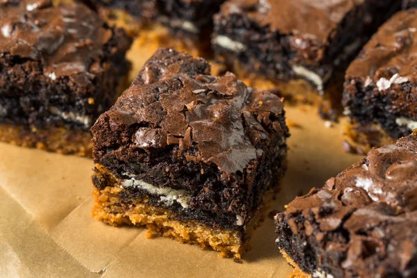 Homemade Chocolate Slutty Brownies — Stock Photo, Image