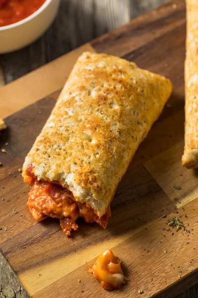 Unhealthy Microwaved Pizza Pockets — Stock Photo, Image