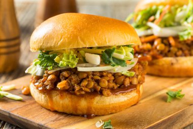 Homemade Healthy Vegan Lentil Barbecue Sandwich clipart