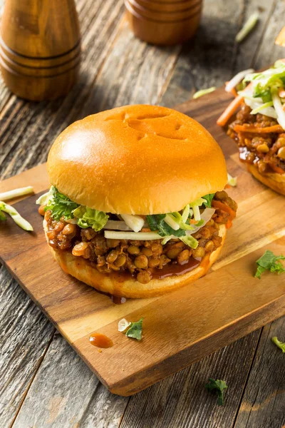 Homemade Healthy Vegan Lentil Barbecue Sandwich — Stock Photo, Image