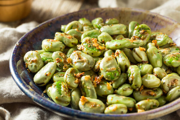 Homemade Garlic Sauteed Fava Beans