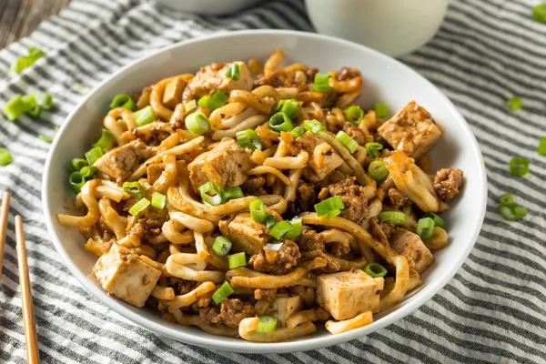 Fideos caseros japoneses Mapo Tofu Udon —  Fotos de Stock