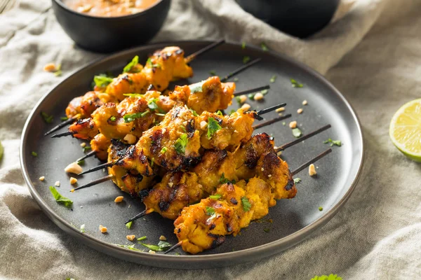 Homemade Thai Chicken Satay — Stock Photo, Image