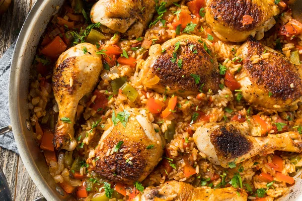 Domácí Španělská Arroz con Pollo — Stock fotografie