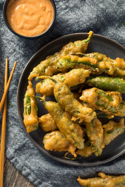 Homemade Deep Fried Shishito Peppers — Stock Photo, Image