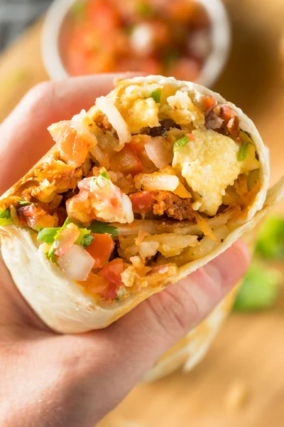 Chouriço caseiro Pequeno-almoço Burritos — Fotografia de Stock
