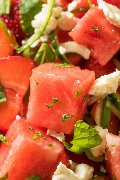 Ensalada casera de sandía Feta cruda —  Fotos de Stock