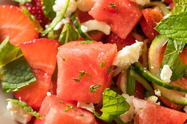 Ensalada casera de sandía Feta cruda —  Fotos de Stock