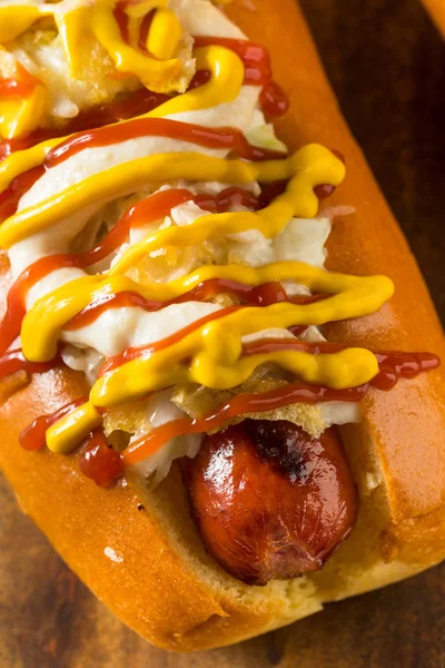 Homemade Colombian Hot Dogs with Chips
